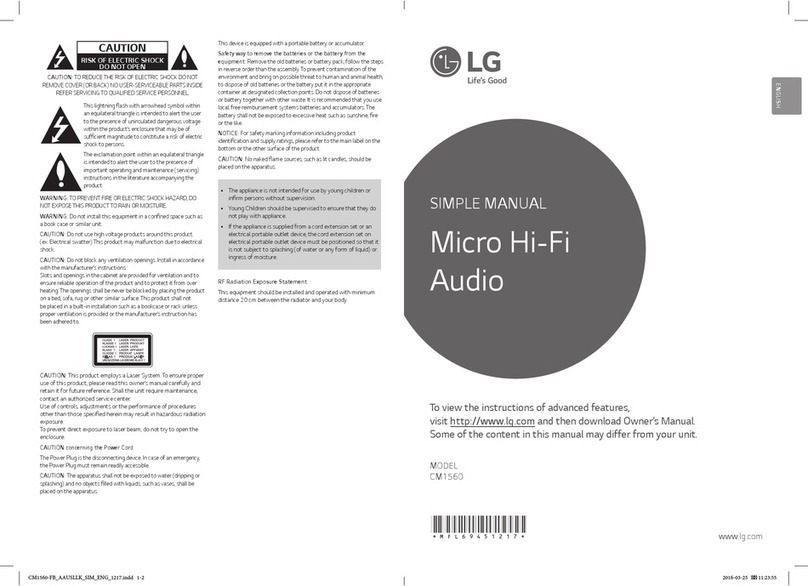 LG CM1560 Simple manual