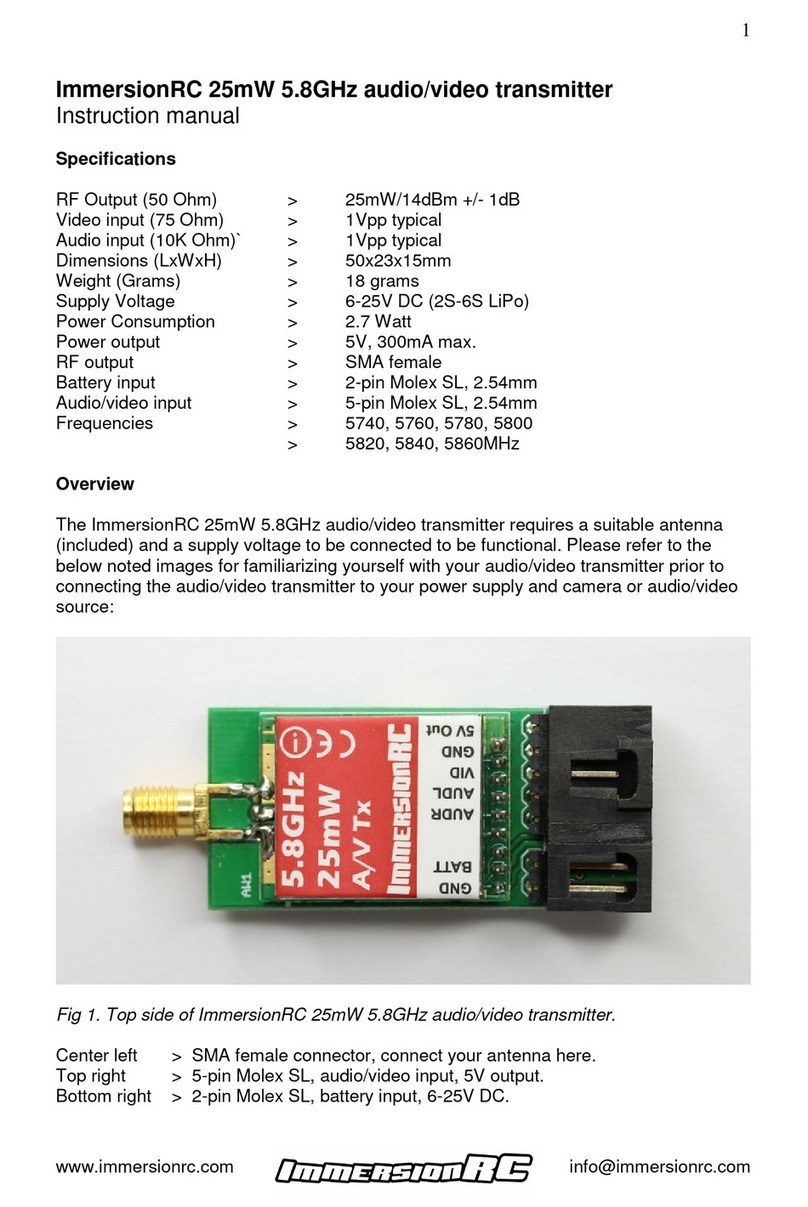ImmersionRC 25mW 5.8GHz instruction manual