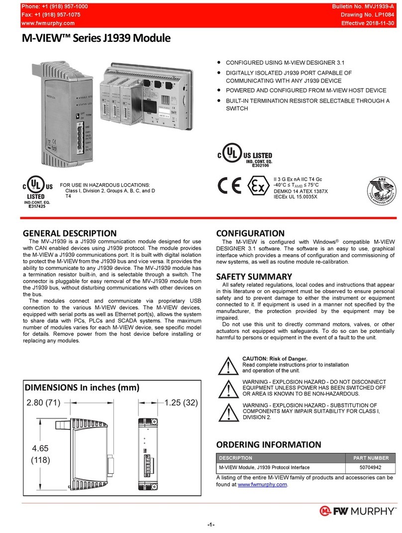 FW Murphy M-VIEW J1939 Series user manual