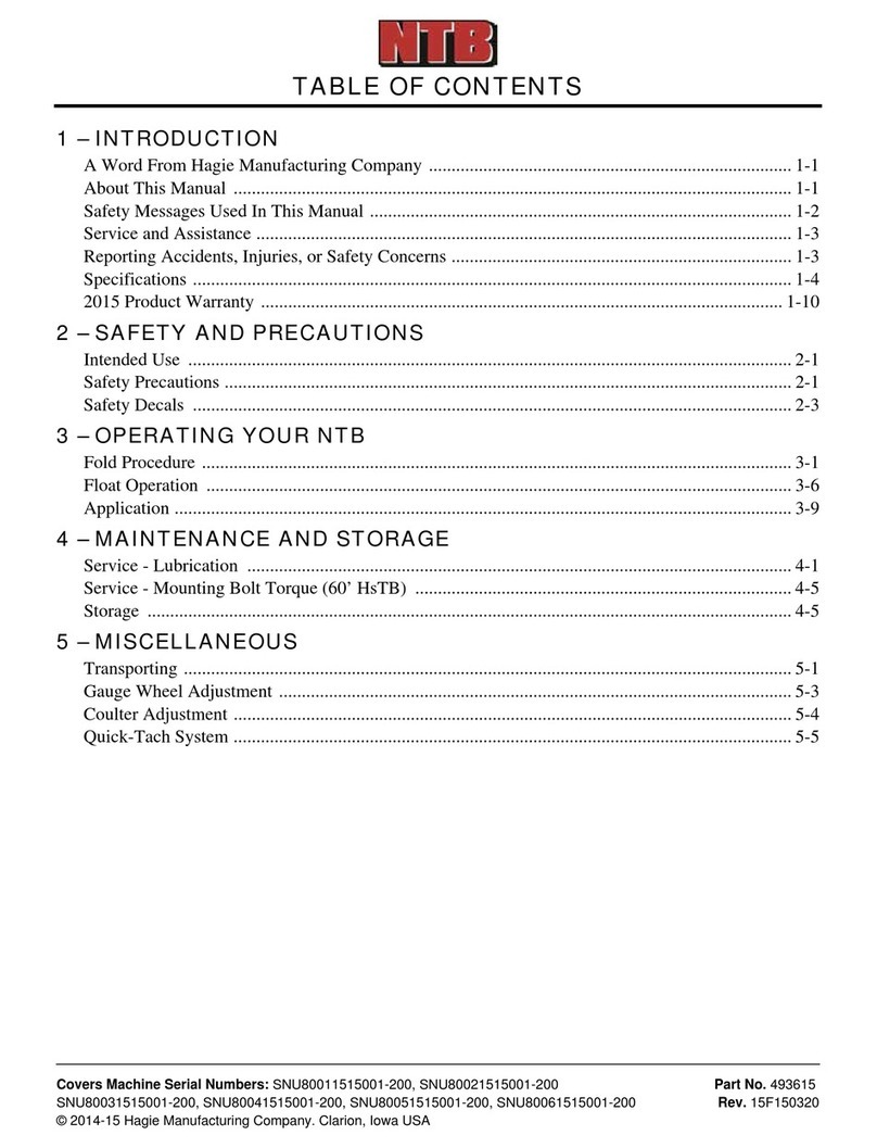 Hagie NTB 16-Row Operator's manual