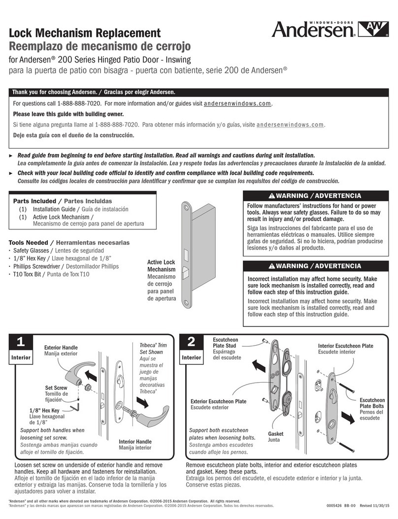 Andersen Windows & Doors Andersen 200 Series Replacement manual