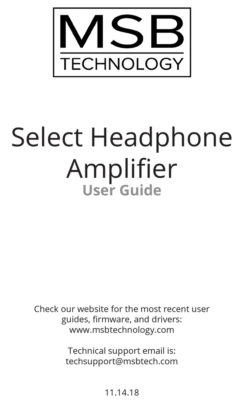MSB Technology Select Headphone Amplifier user guide