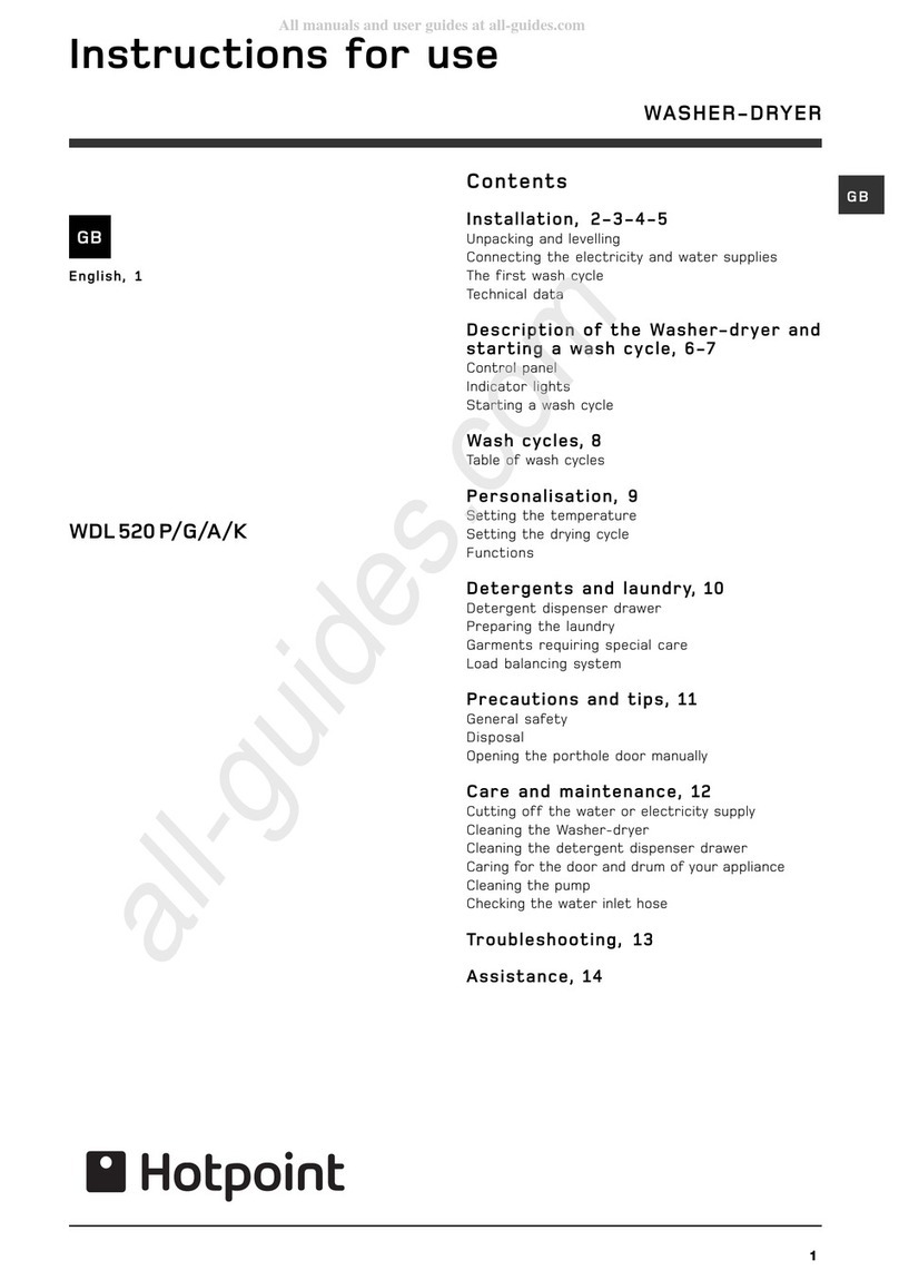 Hotpoint WDL520P User manual