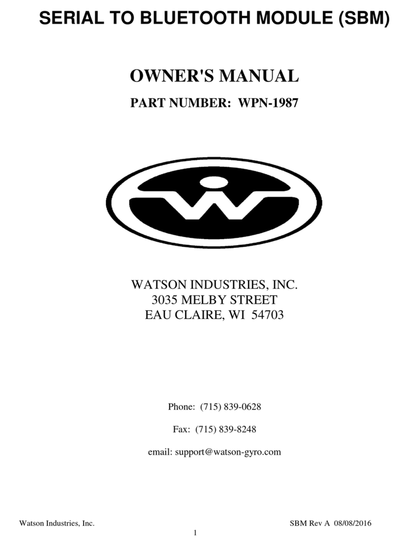 WATSON INDUSTRIES WPN-1987 owner's manual