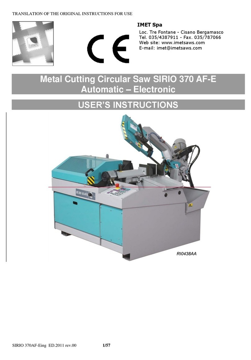 IMET Spa SIRIO 370 AF-E User instructions