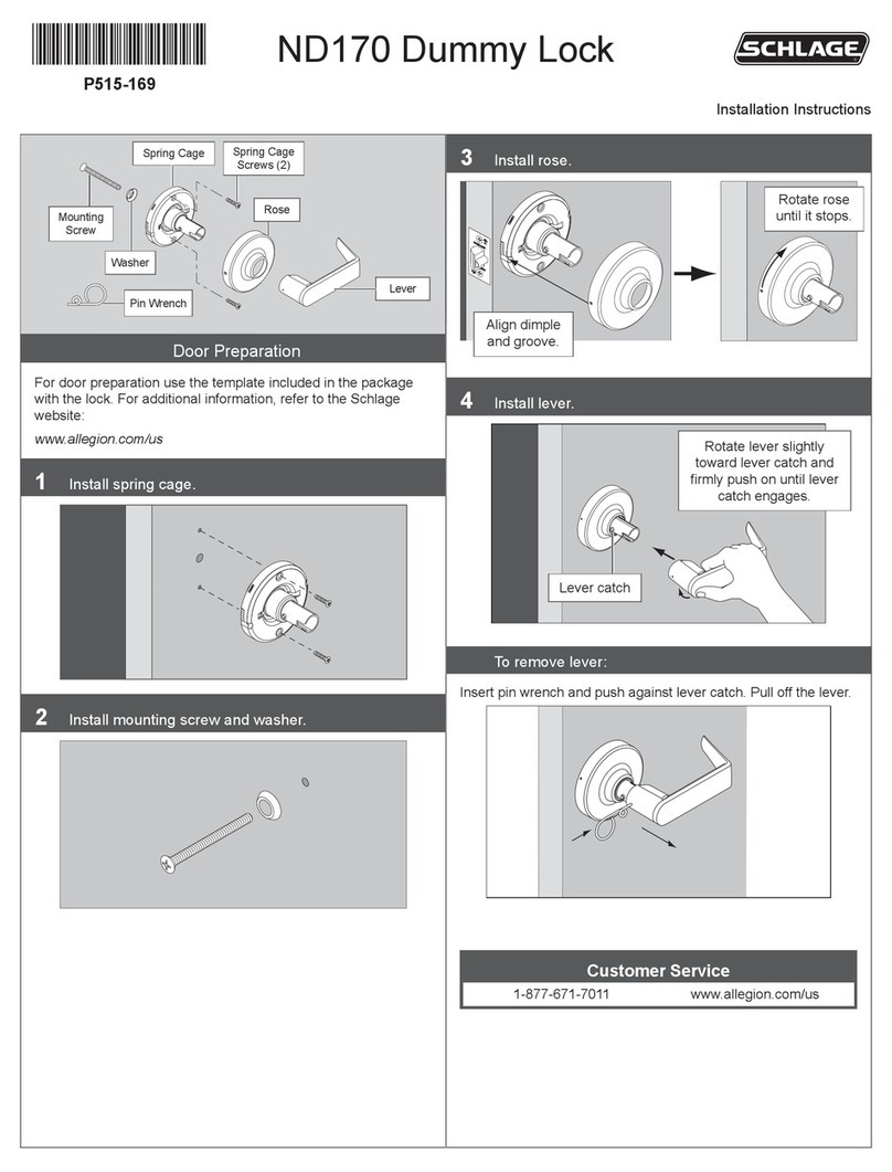 Schlage ND170 User manual