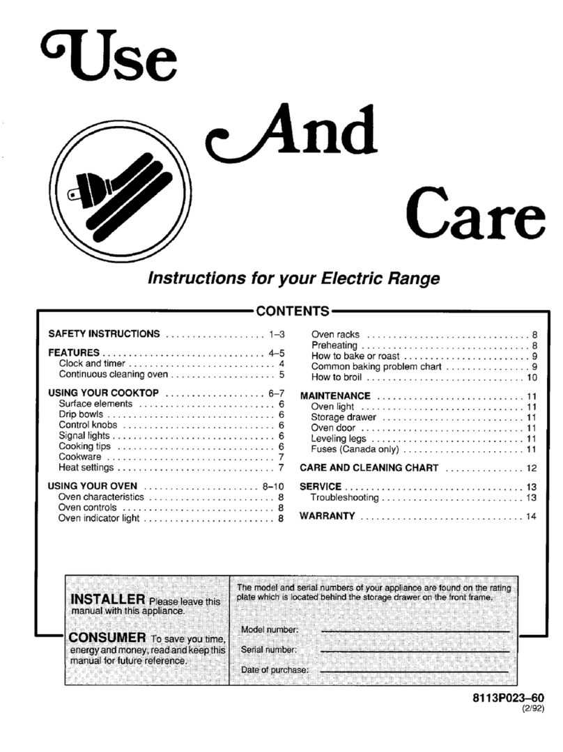 Magic Chef 3500PPA Installation instructions Magic Chef 3500PPA Installation instructions