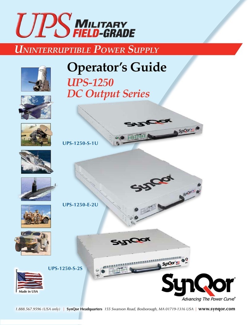 SynQor UPS-1250-S-1U Operator's guide