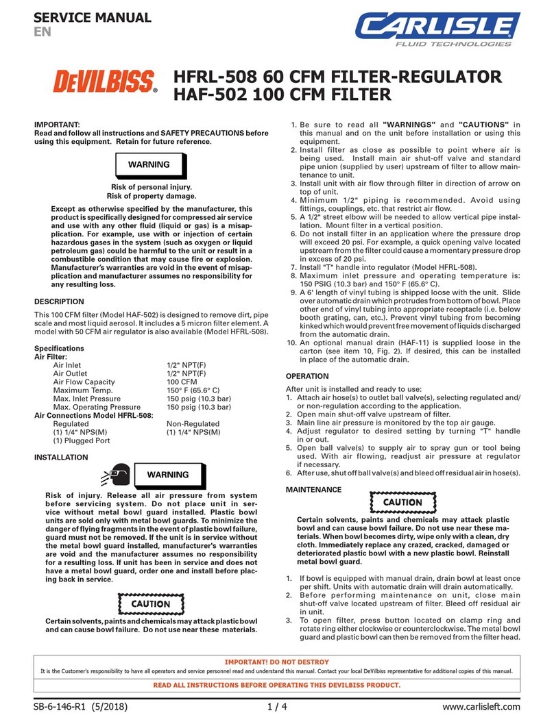 DeVilbiss HFRL-508 Service manual