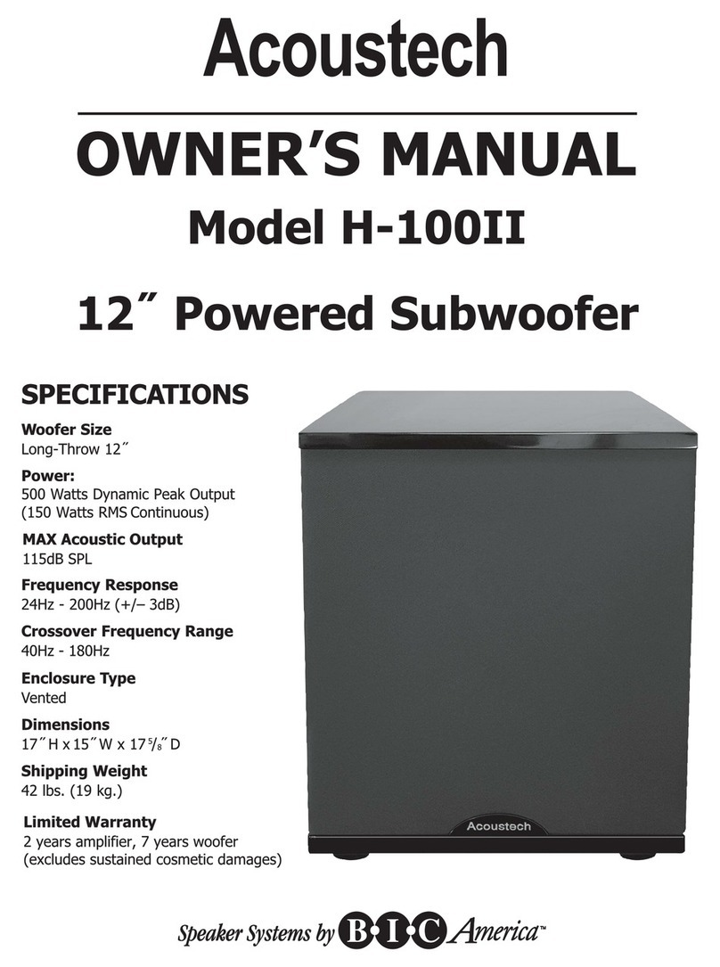 Acoustech H-100II owner's manual