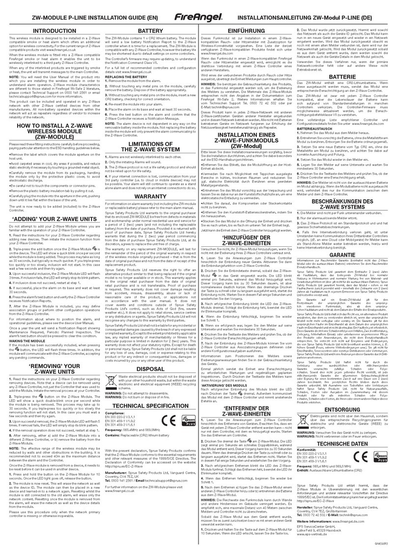 FireAngel ZW-MODULE Operating and maintenance instructions