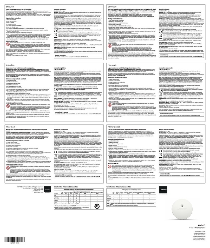 Bose AVM-1 User manual