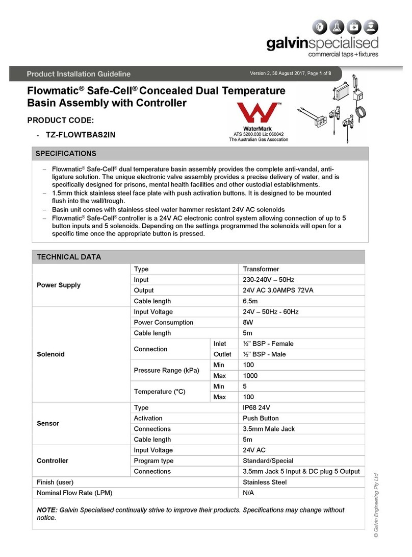 Galvin Flowmatic Safe-Cell Product installation guideline