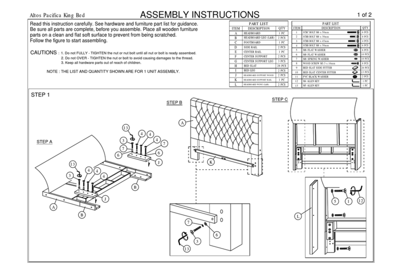 Altos Pacifica King Bed Assembly instructions