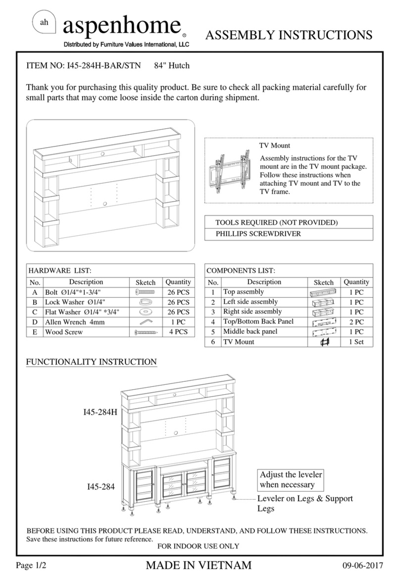 aspenhome I45-284H-BAR User manual