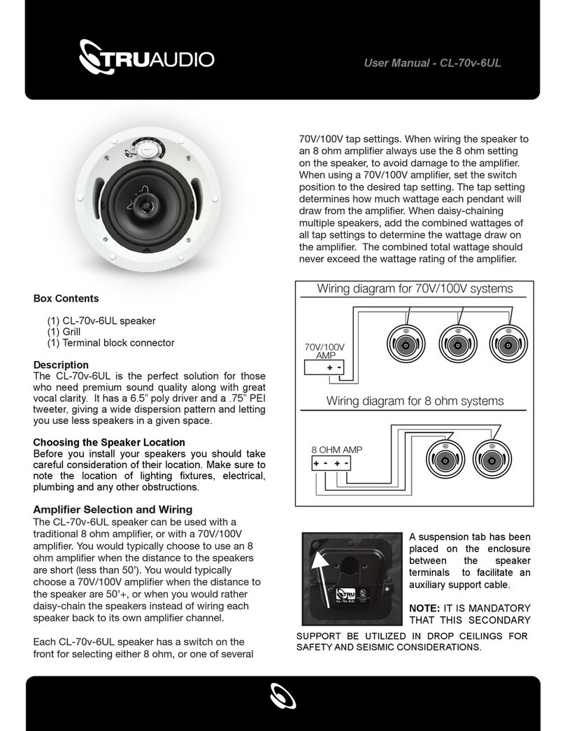 TRU Audio CL-70v-6UL User manual