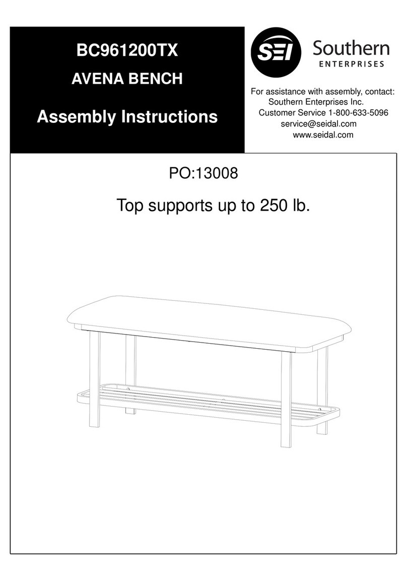 Southern Enterprises Avena Bench Assembly instructions