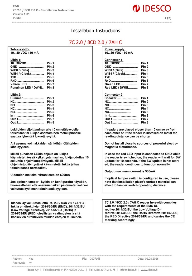 Idesco 7C 2.0 installation instructions