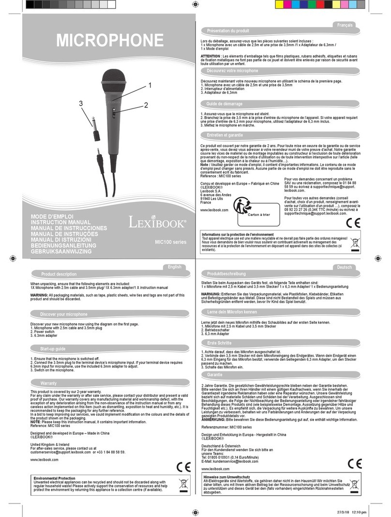 LEXIBOOK MIC100 series instruction manual