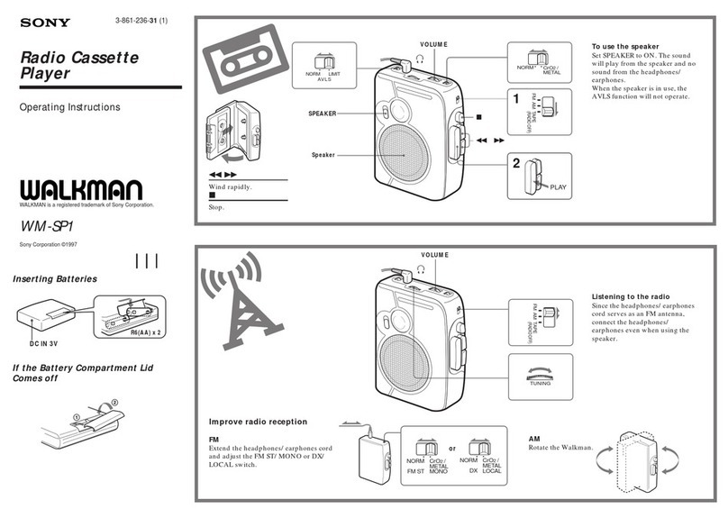 Sony Walkman WM-SP1 User manual