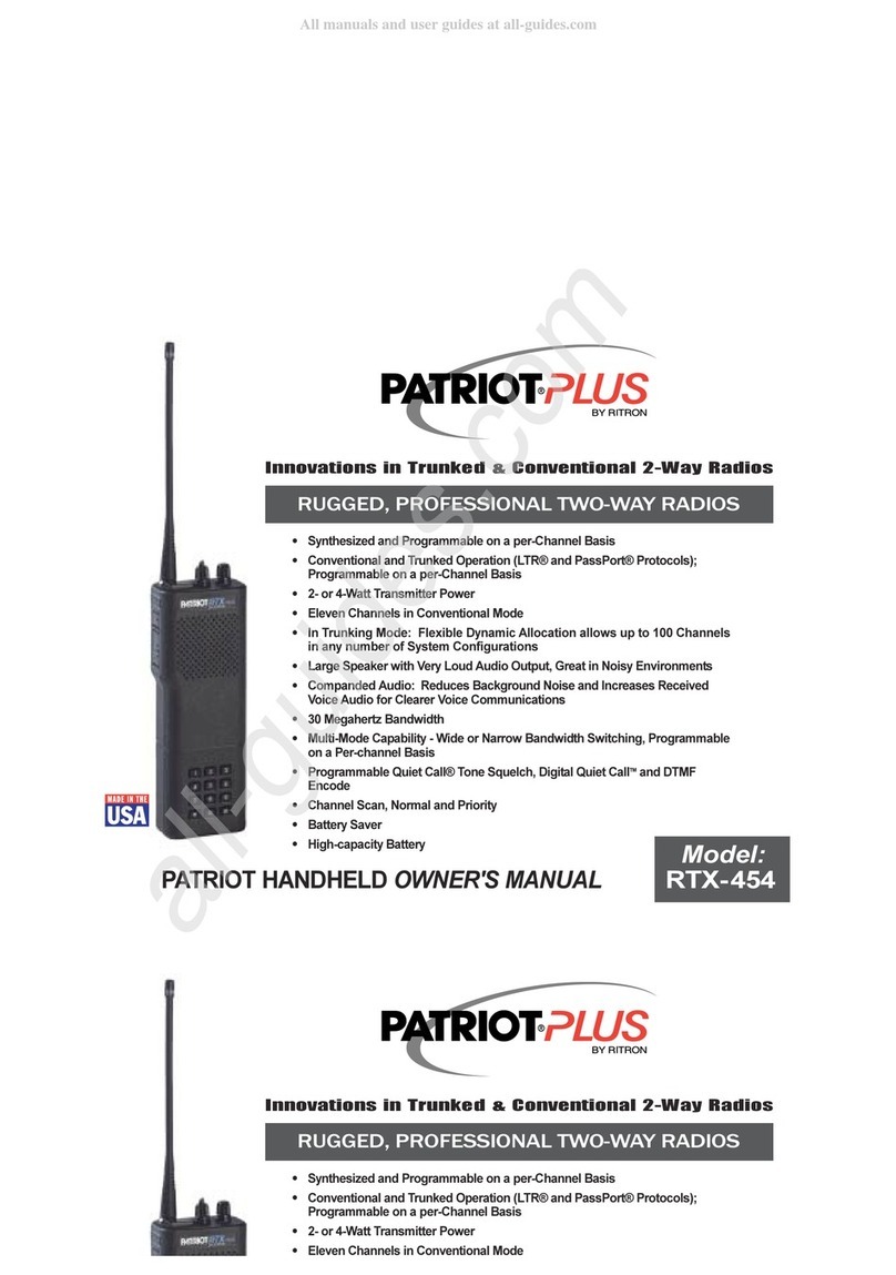 Ritron Patriot Plus RTX-454 owner's manual