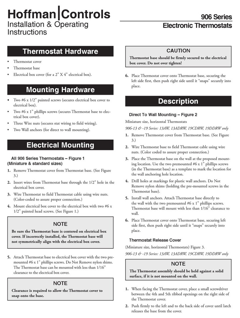 Hoffman 906 Series Installation & operating instructions