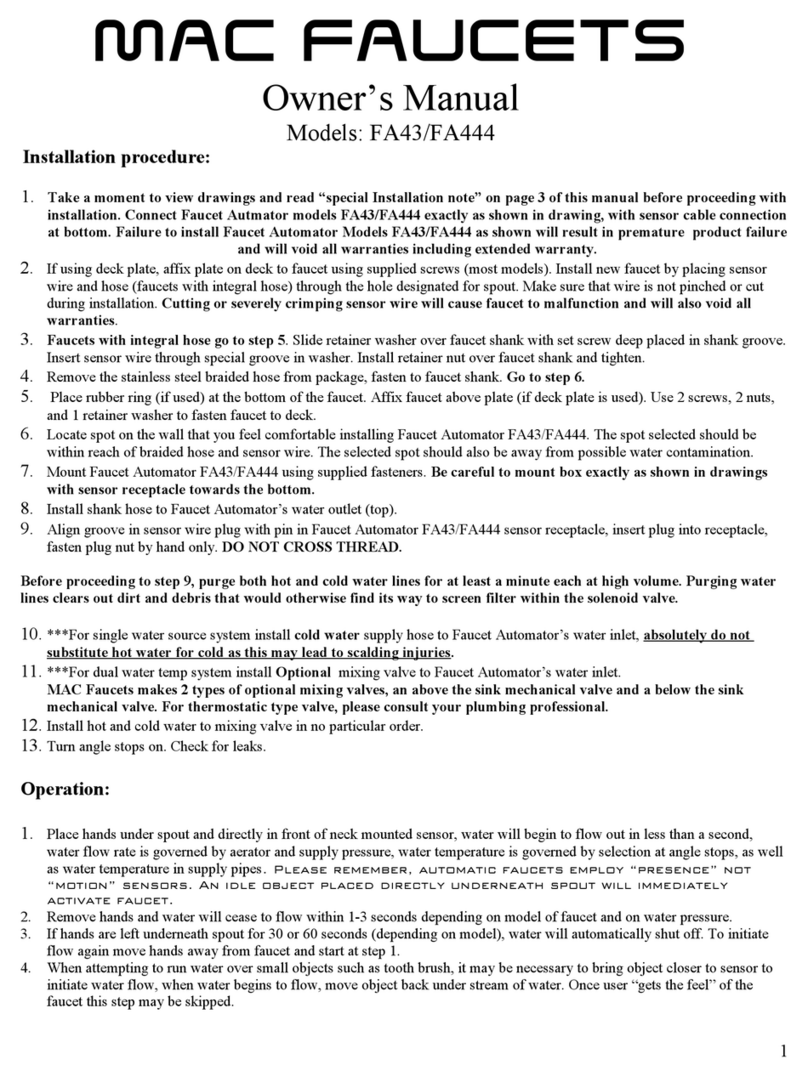 Mac Faucets FA43 User manual