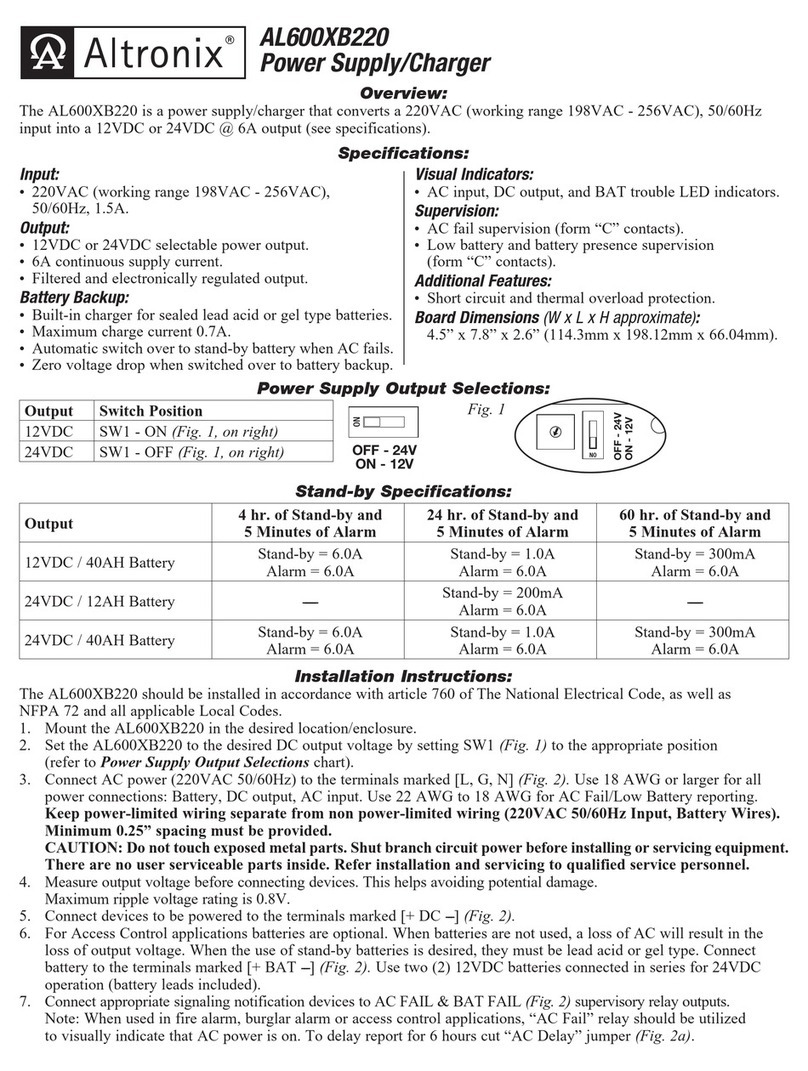 Altronix AL600XB220 User manual