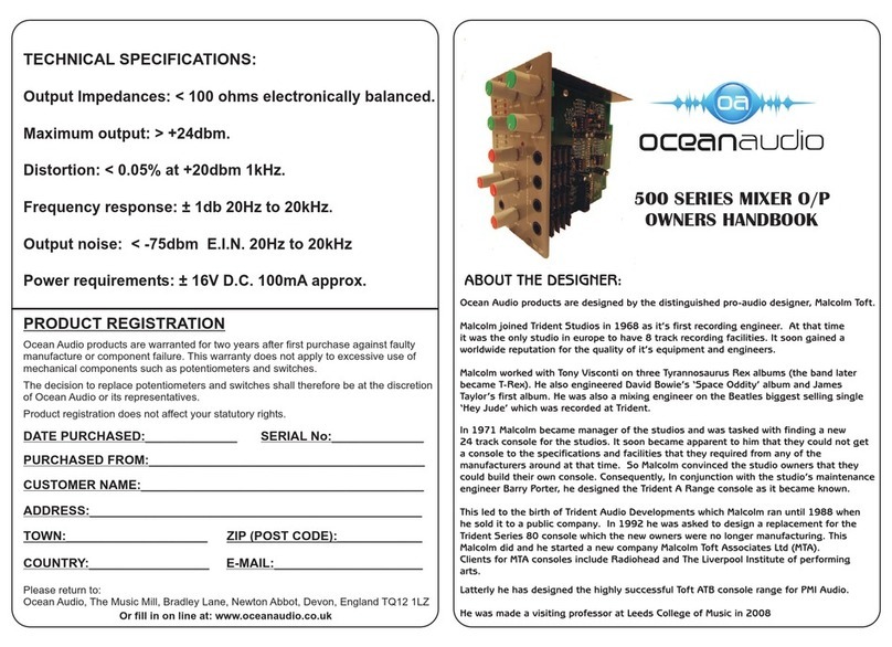OceanAudio 500 Series Owner's handbook