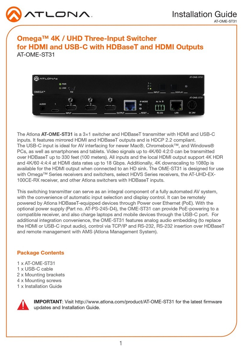 Atlona Omega AT-OME-ST31 User manual