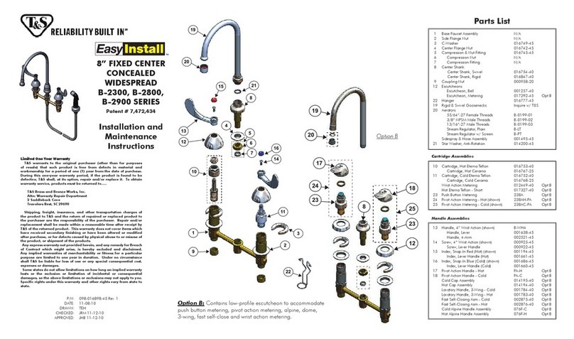 T&S B-2300 SERIES User manual