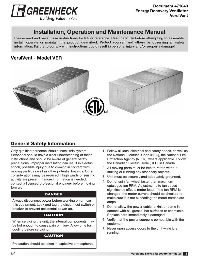 Greenheck VersiVent VER-45 Installation, operation and maintenance manual