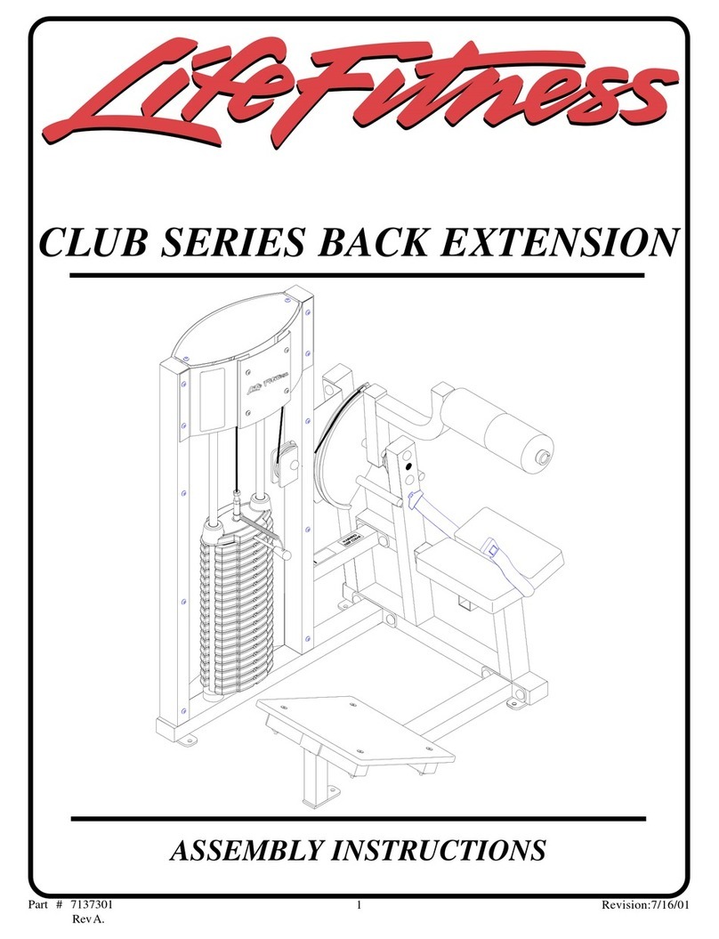Life Fitness CLUB SERIES BACK EXTENSION Assembly instructions