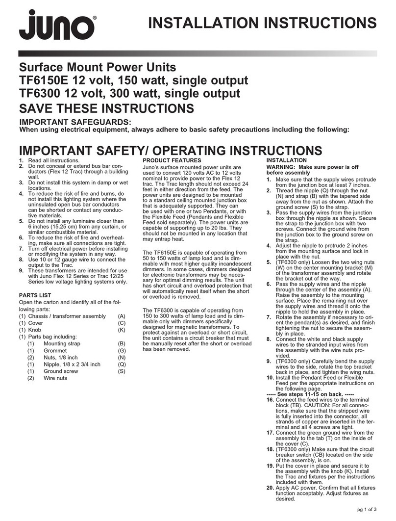 JUNO TF6150E installation instructions