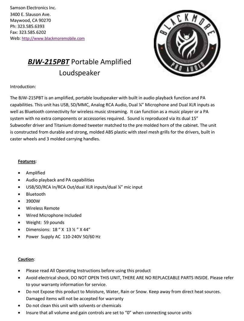 BLACKMORE BJW-215PBT User manual