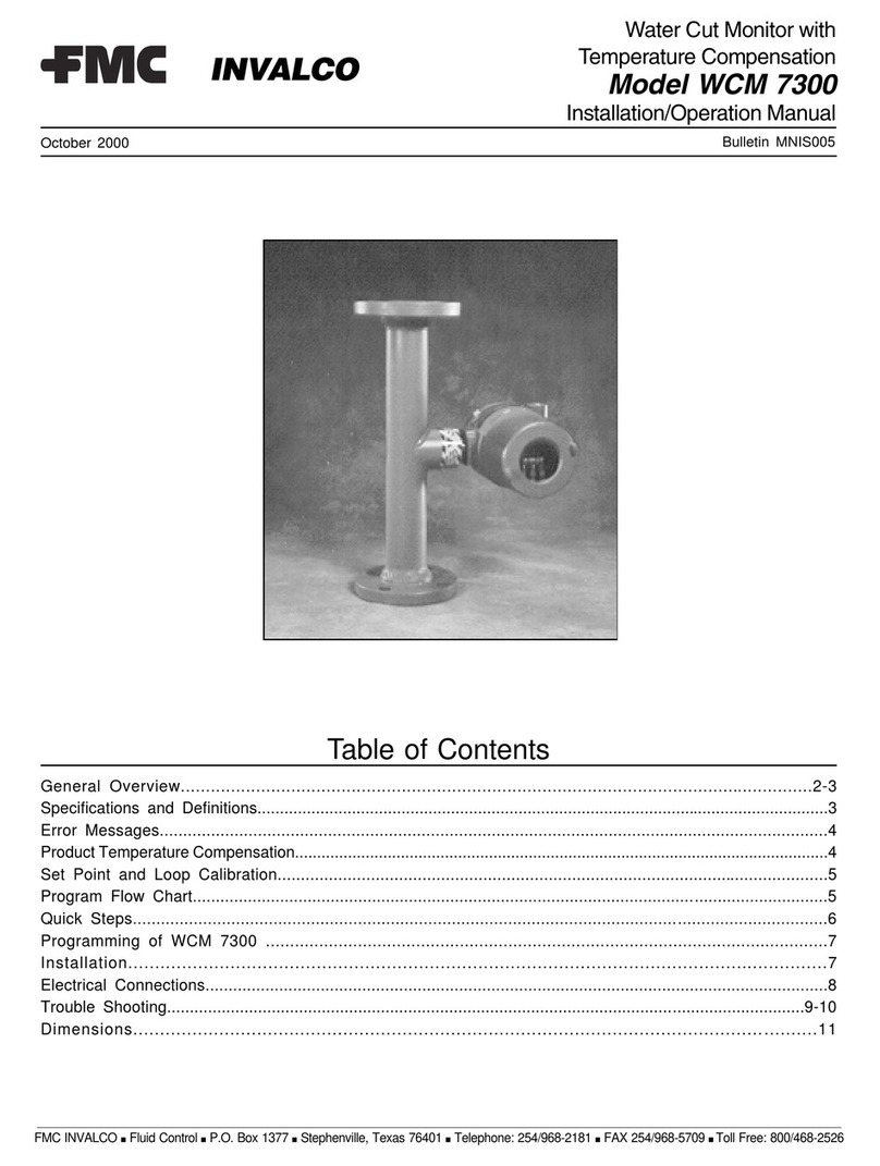 FMC INVALCO WCM 7300 Installation & operation manual