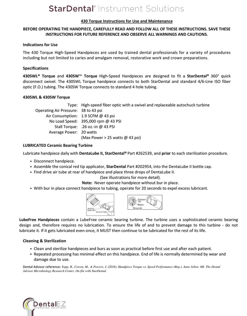 StarDental 430 Instructions for use and maintenance