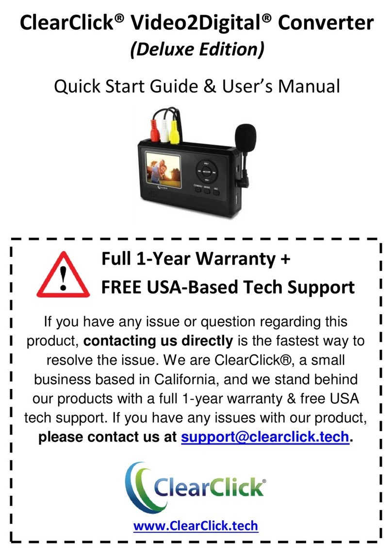 ClearClick Video2Digital Deluxe Edition Quick start guide and user manual