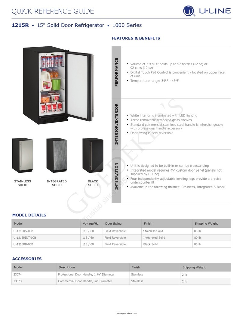 U-Line 1215RS-00B User manual U-Line 1215RS-00B User manual