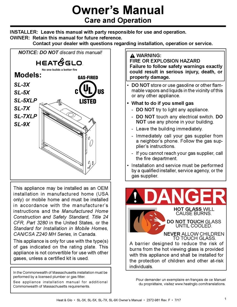 Heat & Glo SL-3X owner's manual