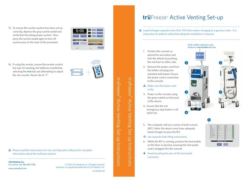 CSA Medical truFreeze Active Venting Setup instructions