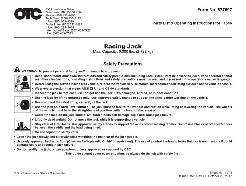 OTC 1546 PARTS LIST & OPERATING INSTRUCTIONS