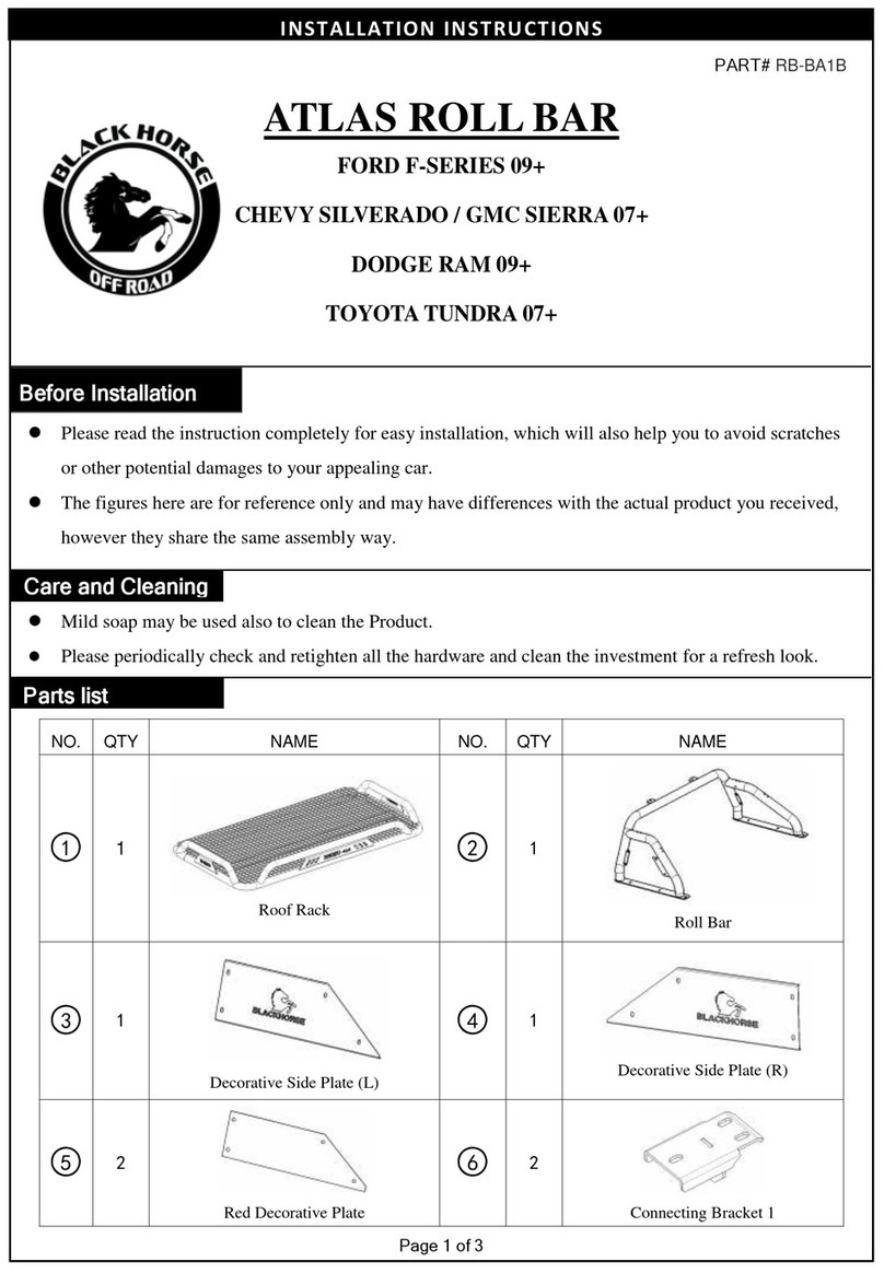 Black Horse ATLAS ROLL BAR installation instructions