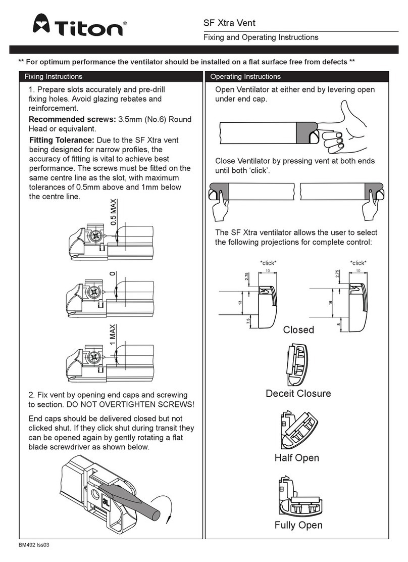 Titon SF Xtra Vent Series operating instructions