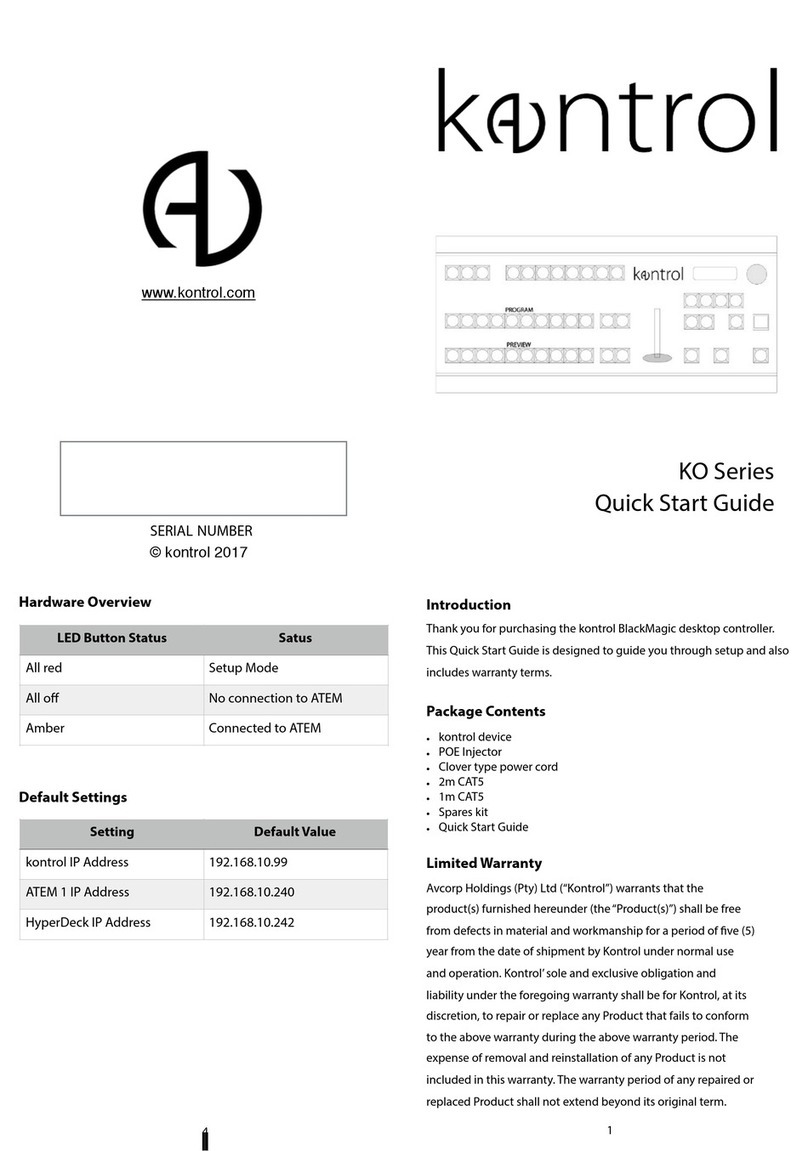 Kontrol BlackMagic KO Series quick start guide