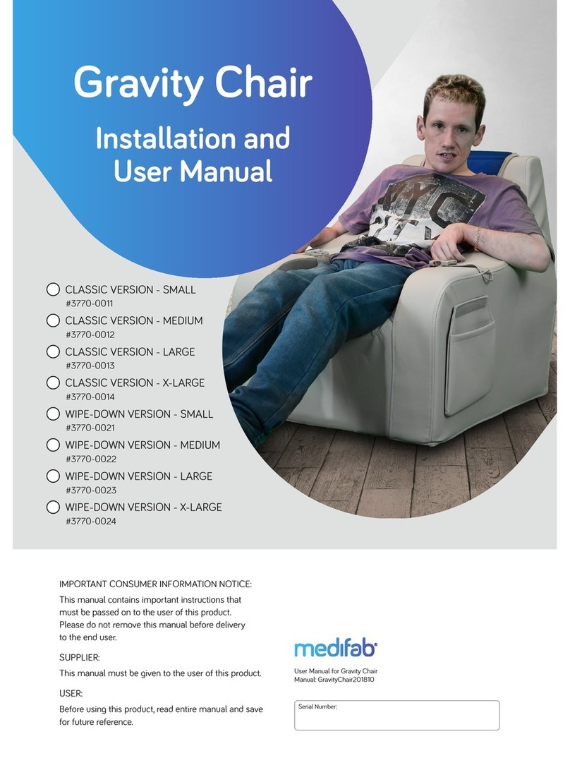 Medifab Gravity Chair Installation and user manual Medifab Gravity Chair Installation and user manual
