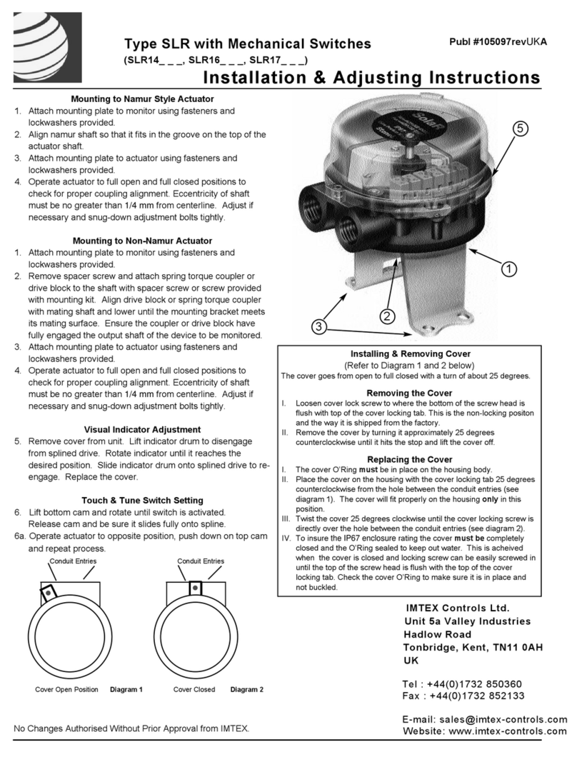 Imtex-Controls SLR Series Installation & Adjusting Instructions