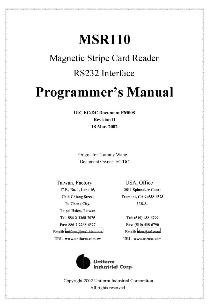 Uniform Industrial MSR110 Programmer's manual