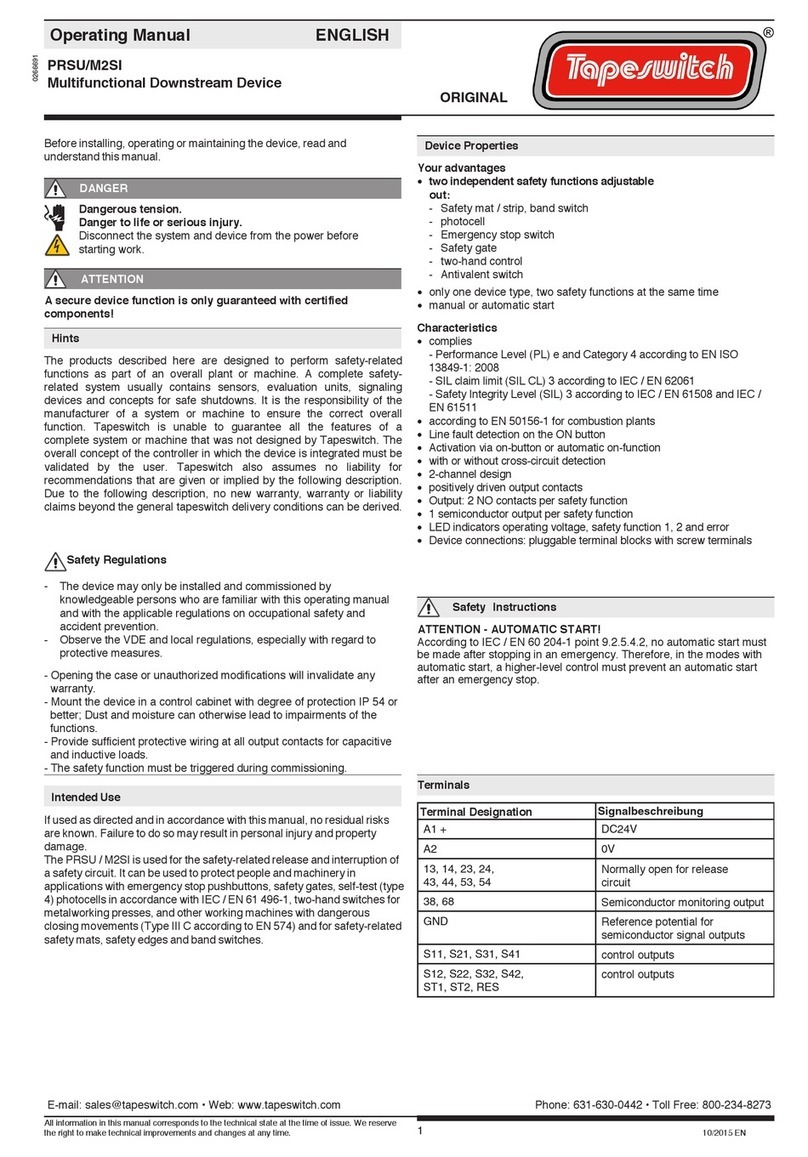 Tapeswitch PRSU/M2SI operating manual