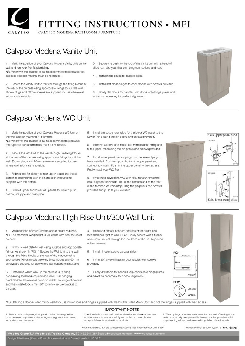 Calypso Modena Vanity Fitting instructions